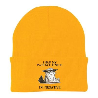 I Had My Patience Tested I'm Negative Cat Funny Knit Cap Winter Beanie