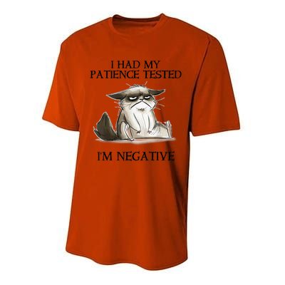 I Had My Patience Tested I'm Negative Cat Funny Performance Sprint T-Shirt