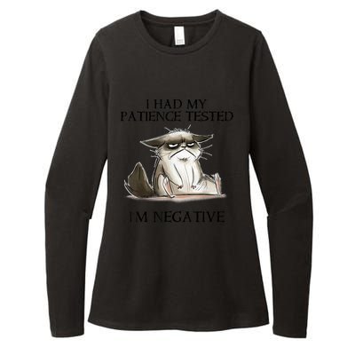 I Had My Patience Tested I'm Negative Cat Funny Womens CVC Long Sleeve Shirt