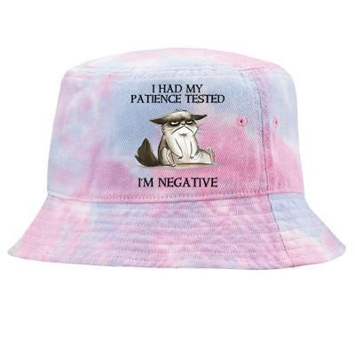 I Had My Patience Tested I'm Negative Cat Funny Tie-Dyed Bucket Hat