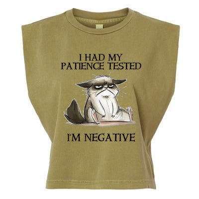 I Had My Patience Tested I'm Negative Cat Funny Garment-Dyed Women's Muscle Tee