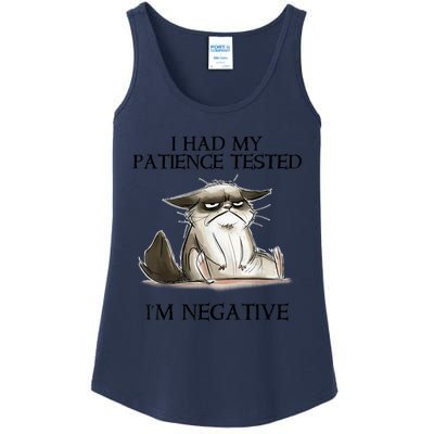 I Had My Patience Tested I'm Negative Cat Funny Ladies Essential Tank