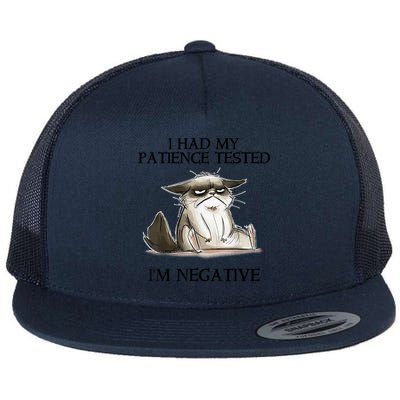 I Had My Patience Tested I'm Negative Cat Funny Flat Bill Trucker Hat