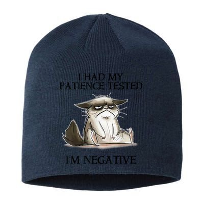 I Had My Patience Tested I'm Negative Cat Funny Sustainable Beanie