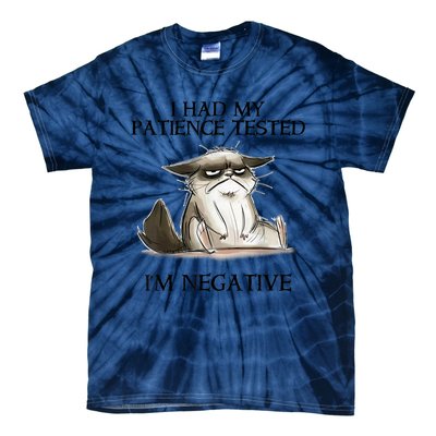 I Had My Patience Tested I'm Negative Cat Funny Tie-Dye T-Shirt