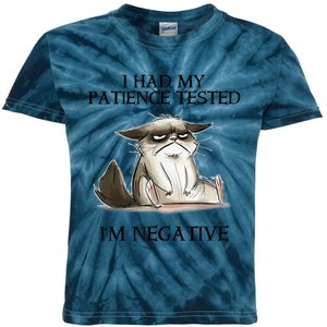 I Had My Patience Tested I'm Negative Cat Funny Kids Tie-Dye T-Shirt