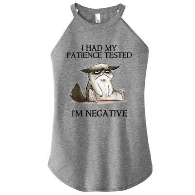 I Had My Patience Tested I'm Negative Cat Funny Women's Perfect Tri Rocker Tank