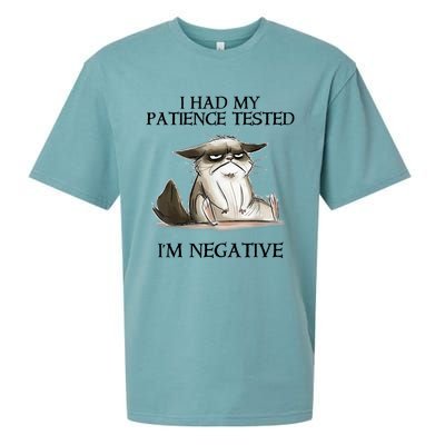 I Had My Patience Tested I'm Negative Cat Funny Sueded Cloud Jersey T-Shirt