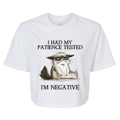 I Had My Patience Tested I'm Negative Cat Funny Bella+Canvas Jersey Crop Tee