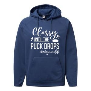 Ice Hockey Mama Life Ice Hockey Mom Of A Hockey Player Great Gift Performance Fleece Hoodie