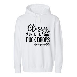 Ice Hockey Mama Life Ice Hockey Mom Of A Hockey Player Great Gift Garment-Dyed Fleece Hoodie