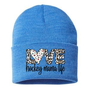 Ice Hockey Mama Life Mom Of An Ice Hockey Player Cool Gift Sustainable Knit Beanie