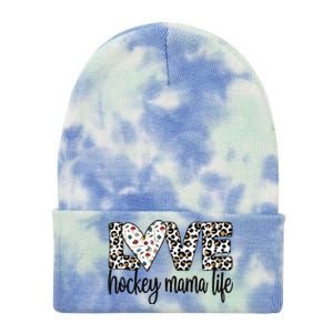 Ice Hockey Mama Life Mom Of An Ice Hockey Player Cool Gift Tie Dye 12in Knit Beanie