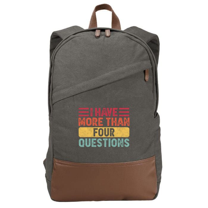 I Have More Than Four Questions Passover Cotton Canvas Backpack