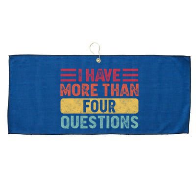 I Have More Than Four Questions Passover Large Microfiber Waffle Golf Towel