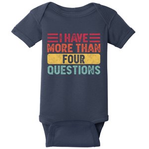 I Have More Than Four Questions Passover Baby Bodysuit