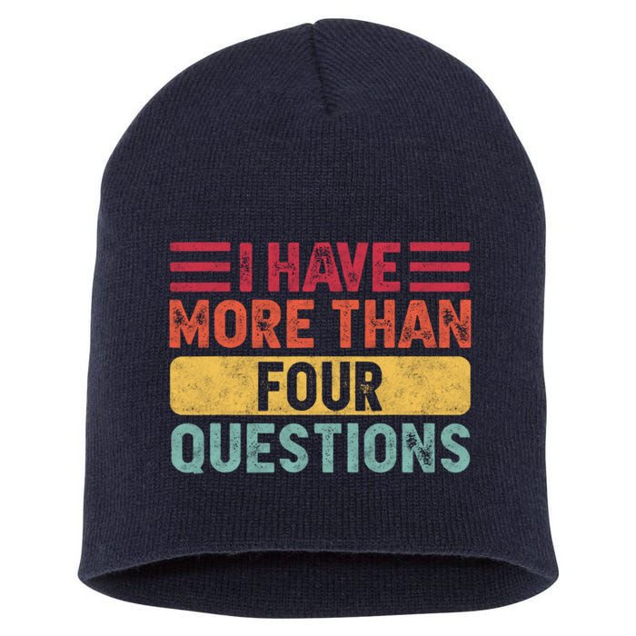 I Have More Than Four Questions Passover Short Acrylic Beanie