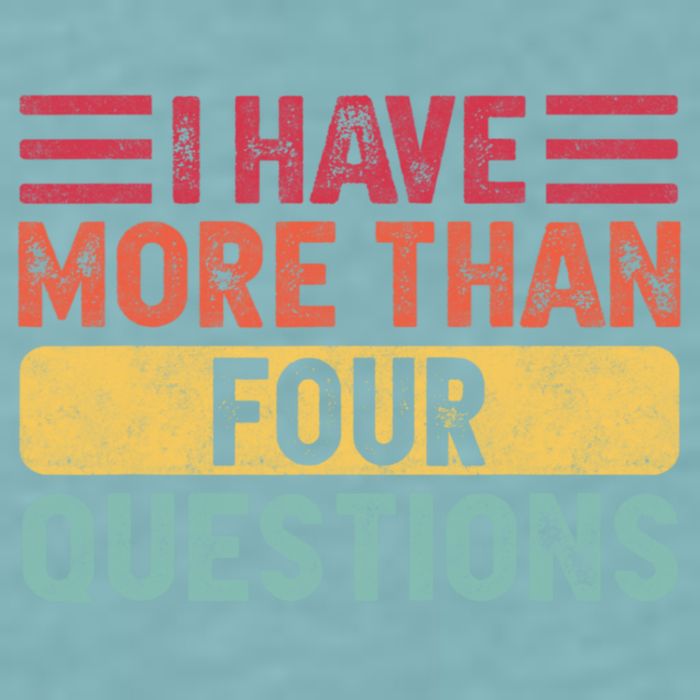 I Have More Than Four Questions Passover Sueded Cloud Jersey T-Shirt