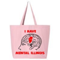 I Have Mental Illinois Funny Pun, Illinoisan Humor 25L Jumbo Tote