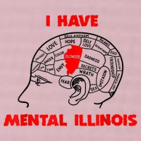 I Have Mental Illinois Funny Pun, Illinoisan Humor 25L Jumbo Tote
