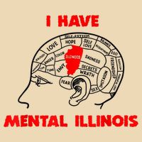 I Have Mental Illinois Funny Pun, Illinoisan Humor Drawstring Bag