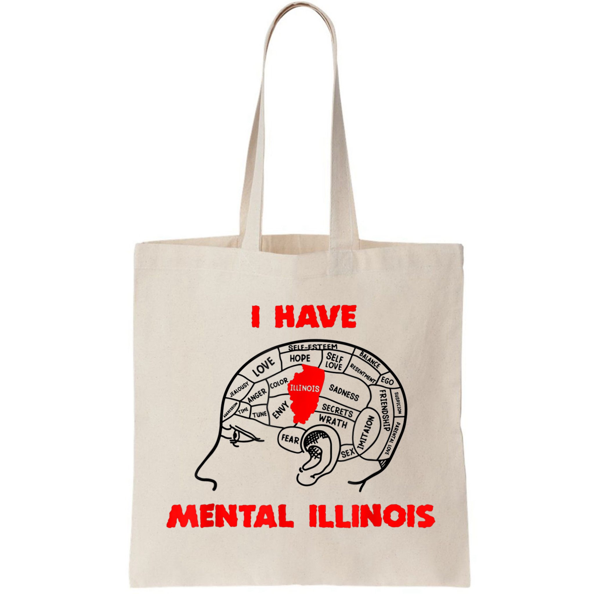 I Have Mental Illinois Funny Pun, Illinoisan Humor Bag
