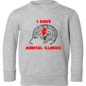 I Have Mental Illinois Funny Pun, Illinoisan Humor Toddler Sweatshirt