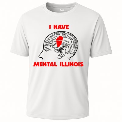 I Have Mental Illinois Funny Pun, Illinoisan Humor Cooling Performance Crew T-Shirt