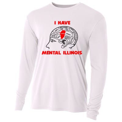 I Have Mental Illinois Funny Pun, Illinoisan Humor Cooling Performance Long Sleeve Crew