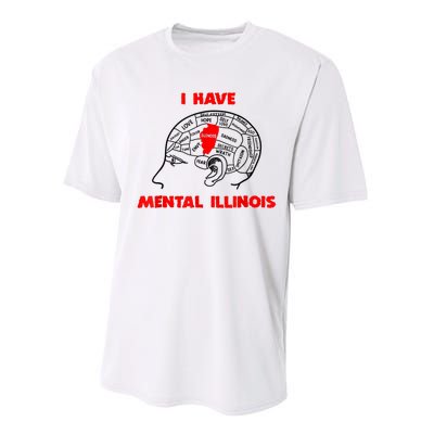 I Have Mental Illinois Funny Pun, Illinoisan Humor Performance Sprint T-Shirt