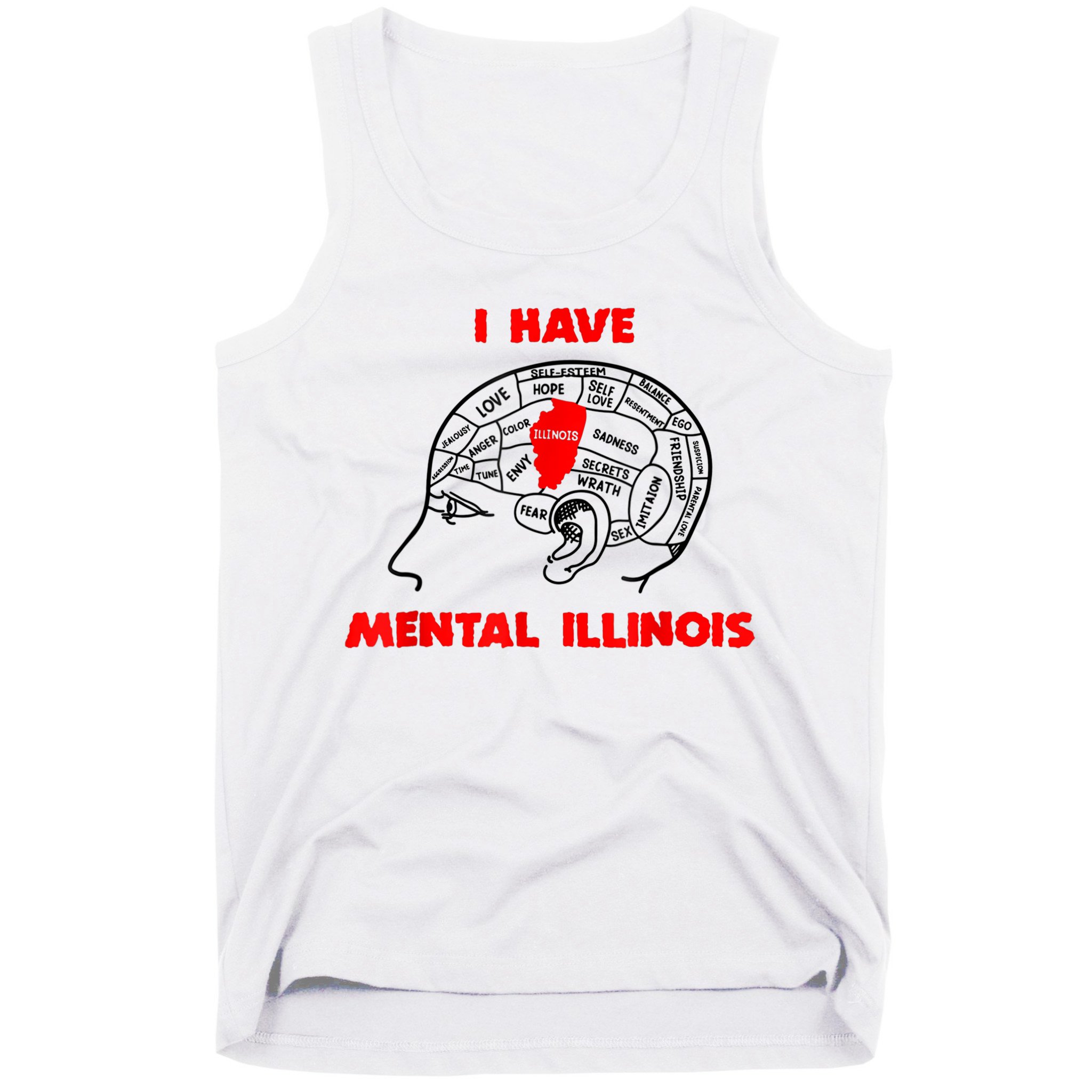 I Have Mental Illinois Funny Pun, Illinoisan Humor Tank Top