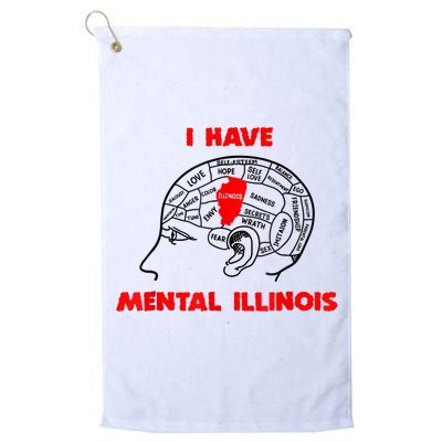I Have Mental Illinois Funny Pun, Illinoisan Humor Golf Towel