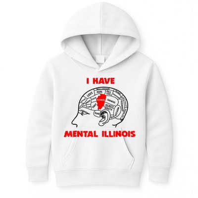 I Have Mental Illinois Funny Pun, Illinoisan Humor Kids Hoodie