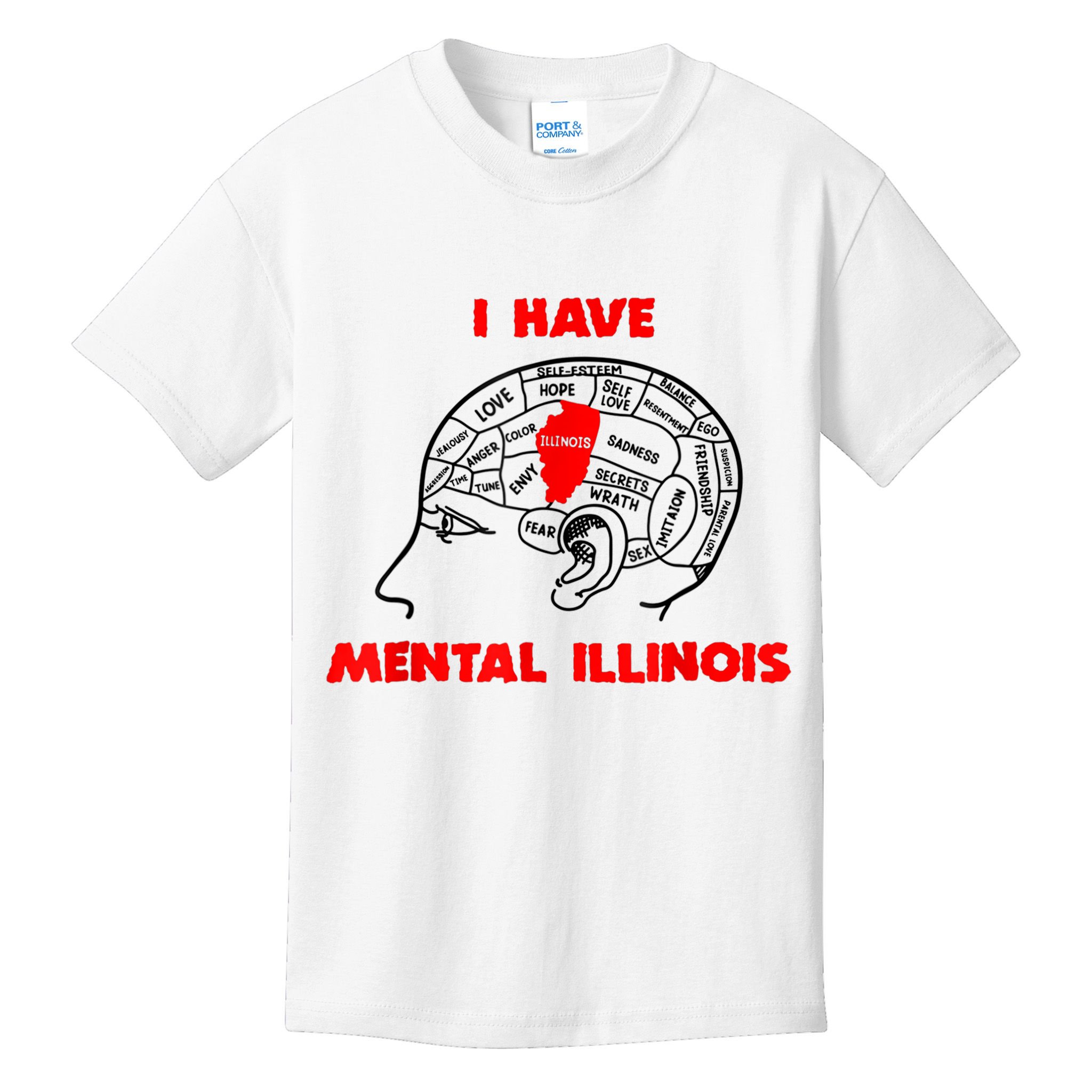 I Have Mental Illinois Funny Pun, Illinoisan Humor Kids T-Shirt
