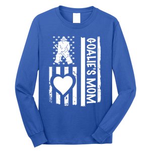 Ice Hockey Mom Goalie Usa Flag Cool Gift Long Sleeve Shirt