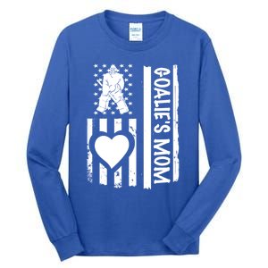 Ice Hockey Mom Goalie Usa Flag Cool Gift Tall Long Sleeve T-Shirt