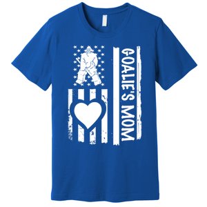 Ice Hockey Mom Goalie Usa Flag Cool Gift Premium T-Shirt