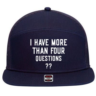I Have More Than Four Questions Passover 7 Panel Mesh Trucker Snapback Hat