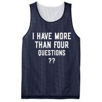 I Have More Than Four Questions Passover Mesh Reversible Basketball Jersey Tank