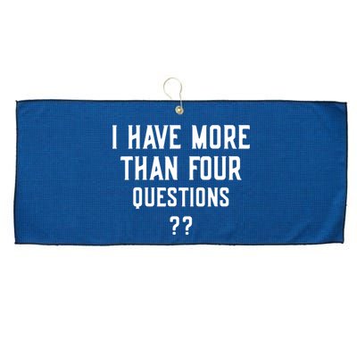 I Have More Than Four Questions Passover Large Microfiber Waffle Golf Towel
