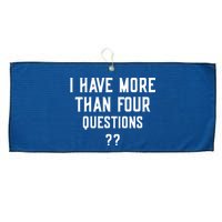 I Have More Than Four Questions Passover Large Microfiber Waffle Golf Towel