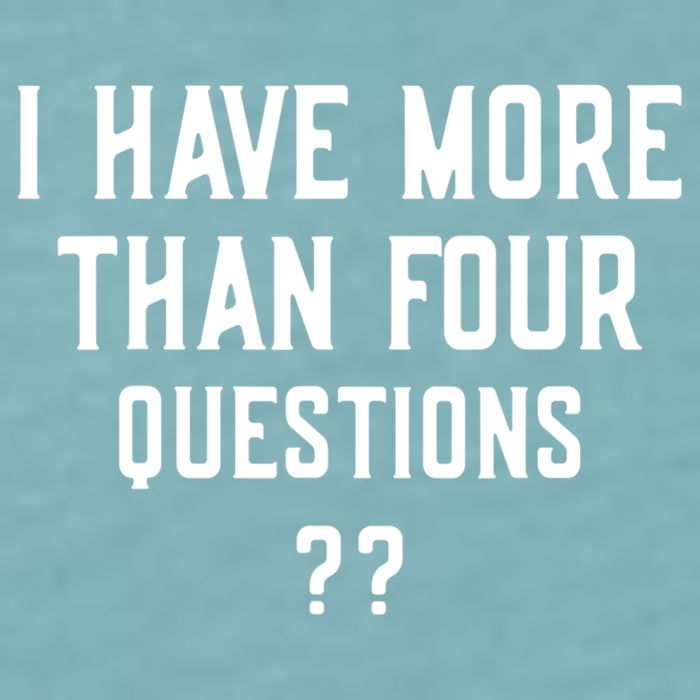 I Have More Than Four Questions Passover Sueded Cloud Jersey T-Shirt