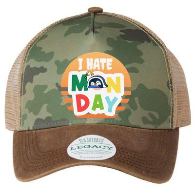 I Hate Monday Little Penguin Sleeping Working Day Design Legacy Tie Dye Trucker Hat