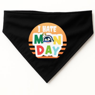 I Hate Monday Little Penguin Sleeping Working Day Design USA-Made Doggie Bandana