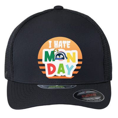 I Hate Monday Little Penguin Sleeping Working Day Design Flexfit Unipanel Trucker Cap