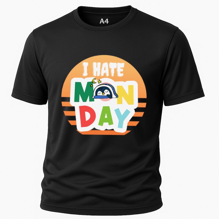 I Hate Monday Little Penguin Sleeping Working Day Design Performance Shirt