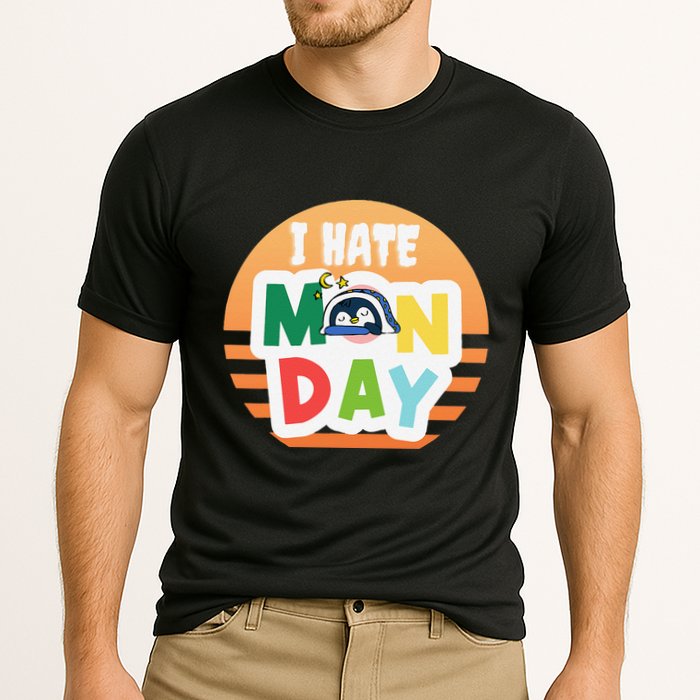 I Hate Monday Little Penguin Sleeping Working Day Design Performance Shirt