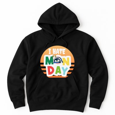 I Hate Monday Little Penguin Sleeping Working Day Design Hoodie