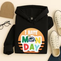 I Hate Monday Little Penguin Sleeping Working Day Design Hoodie