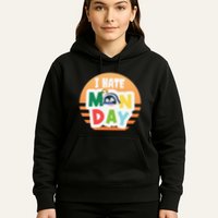 I Hate Monday Little Penguin Sleeping Working Day Design Hoodie
